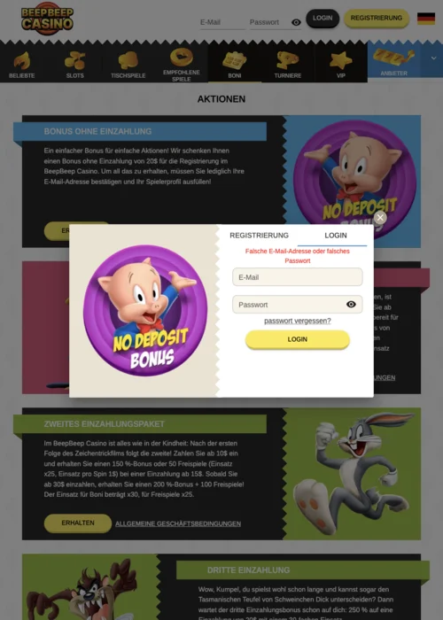 Start Bonuses Beep Beep Casino